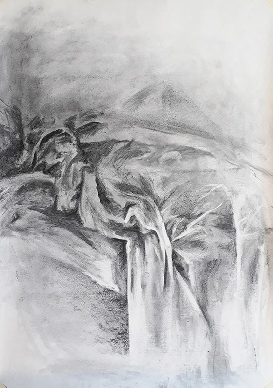 Drawing of a drapery