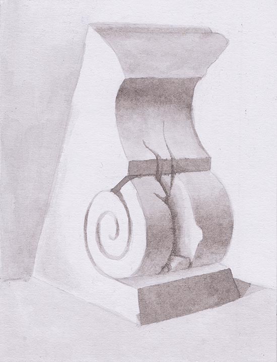 Drawing of a grave plinth