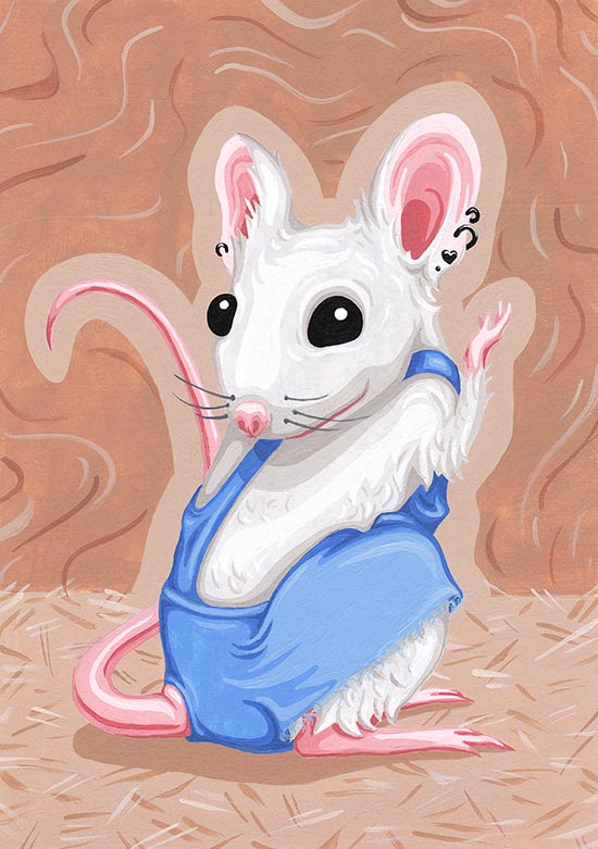 Illustration of a little mouse for a children's book named Zvířánky