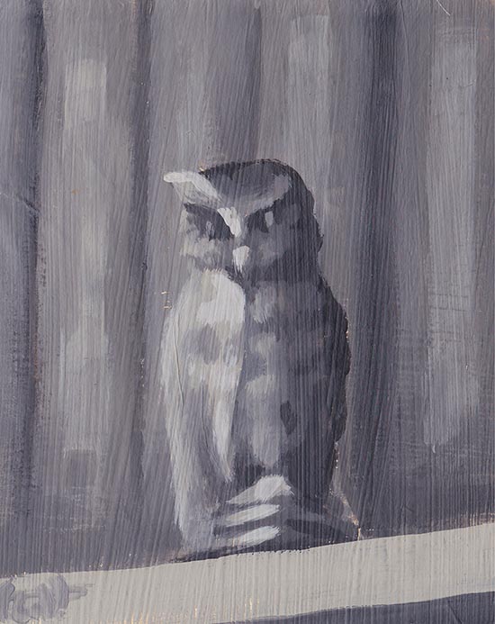 Painting of a Wax Owl Candle